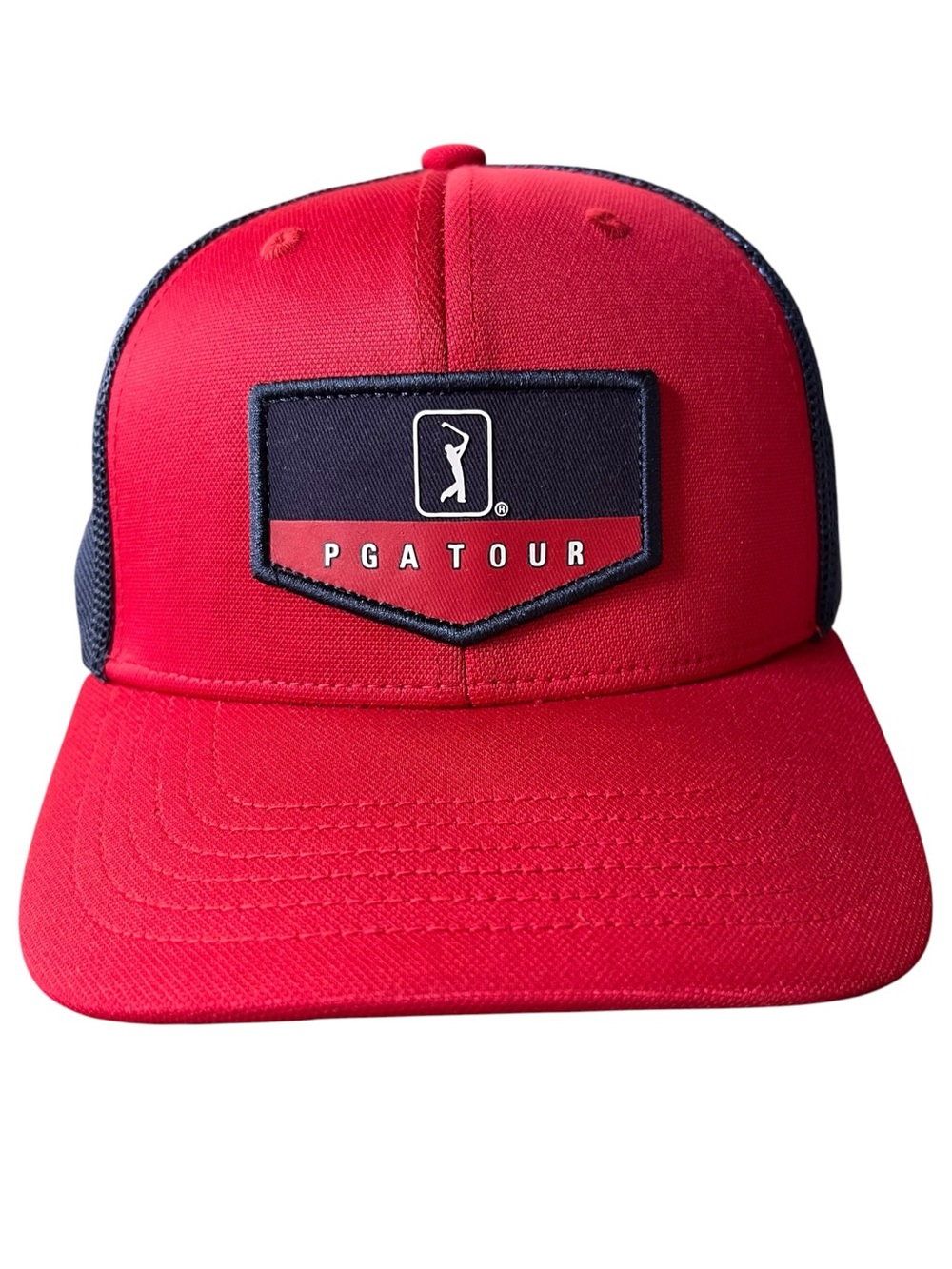 PGA TOUR Chili Pepper Red/Navy Trucker Golf Hat NWT